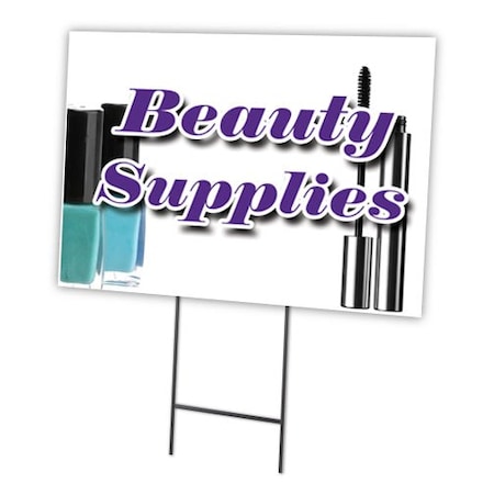 Signmission Beauty Supplies Yard Sign & Stake outdoor plastic coroplast window, C-2436 Beauty Supplies C-2436 Beauty Supplies